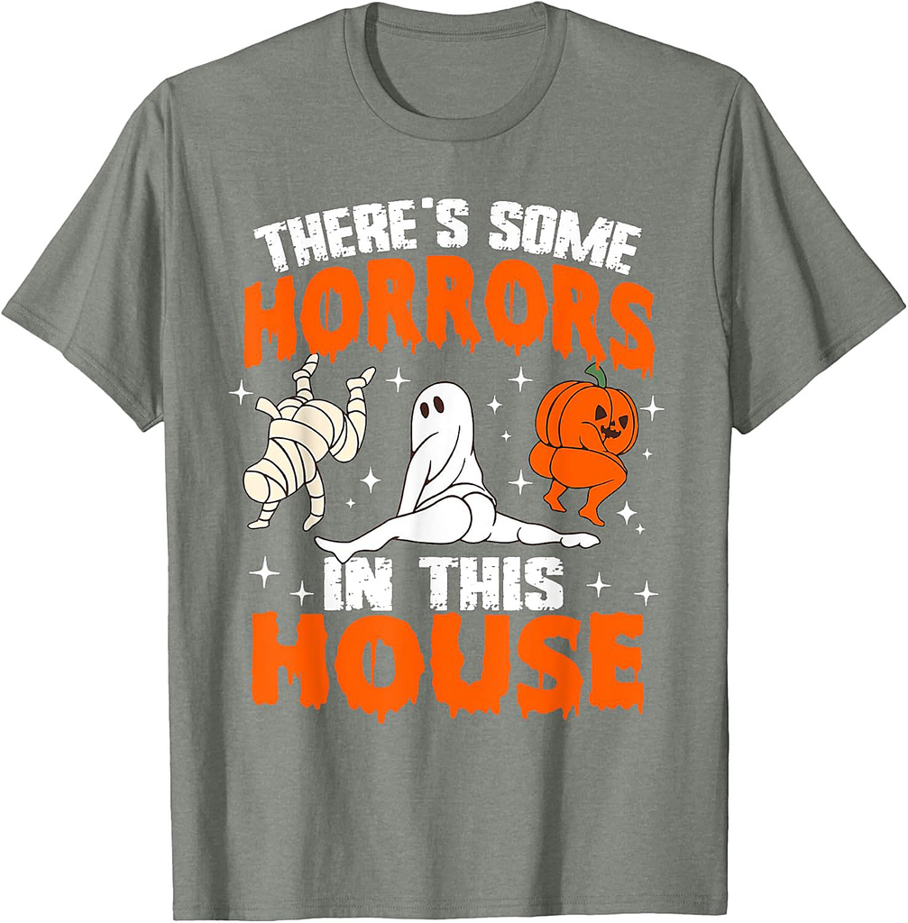 There's Some Horrors In This House Funny Ghost Halloween T-Shirt