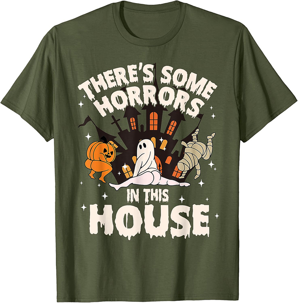 There's Some Horrors In This House Ghost Halloween Funny T-Shirt