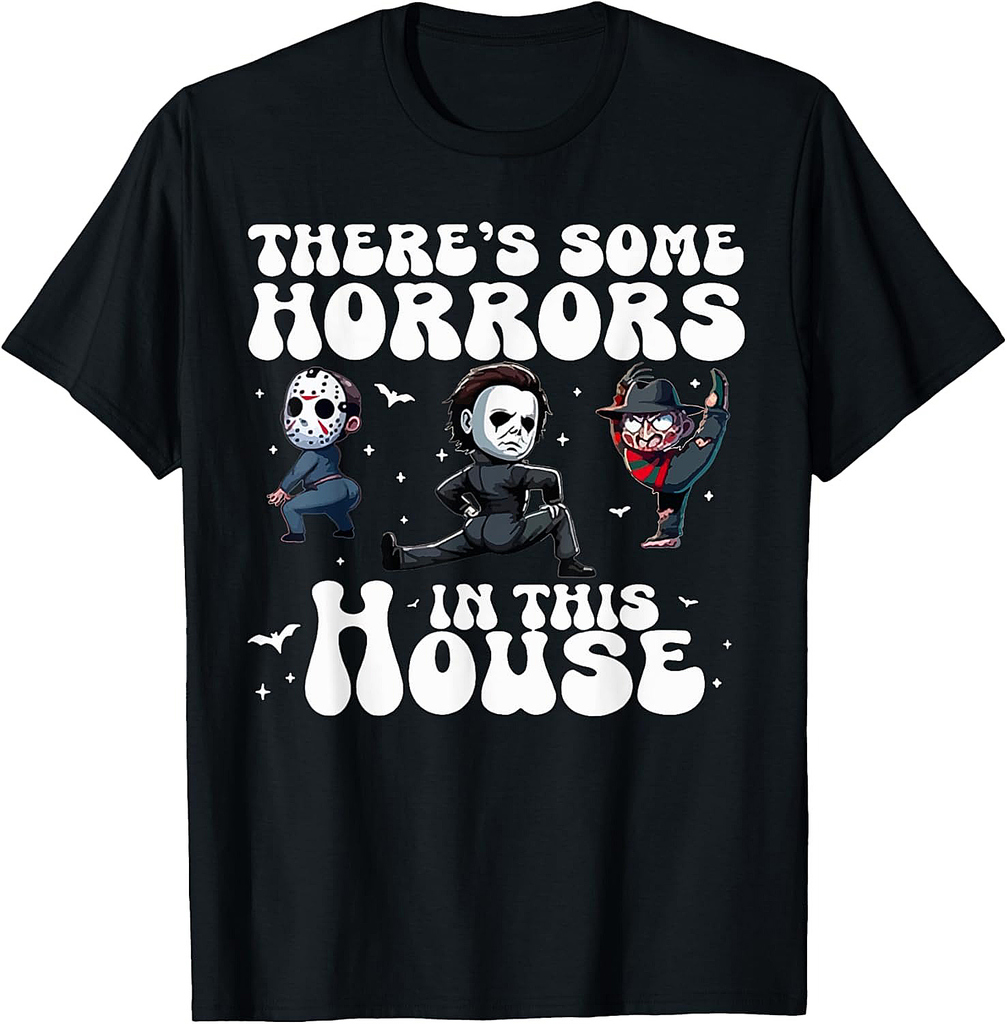 There's Some Horrors In This House Ghost Pumpkin Halloween T-Shirt