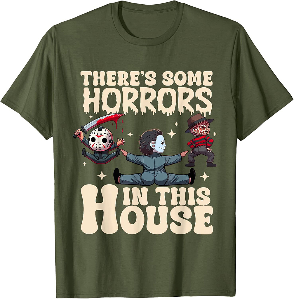 There's Some Horrors In This House Ghost Pumpkin Halloween T-Shirt