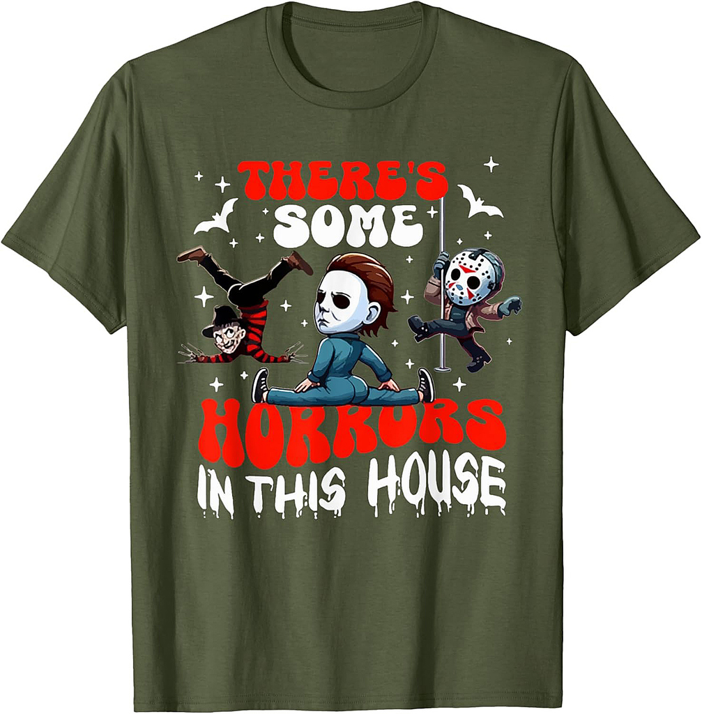 There's Some Horrors In This House Ghost Pumpkin Halloween T-Shirt