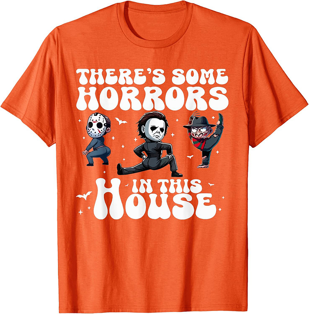 There's Some Horrors In This House Ghost Pumpkin Halloween T-Shirt