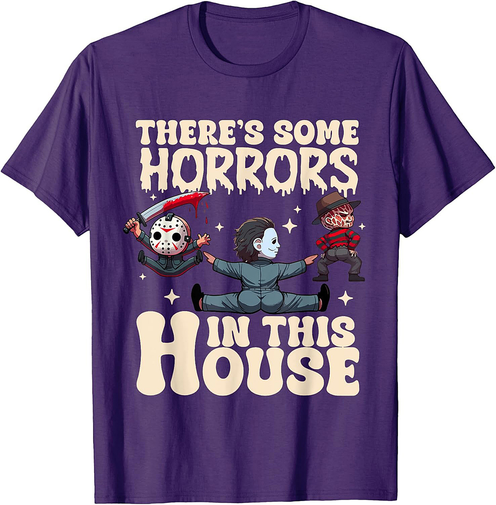 There's Some Horrors In This House Ghost Pumpkin Halloween T-Shirt