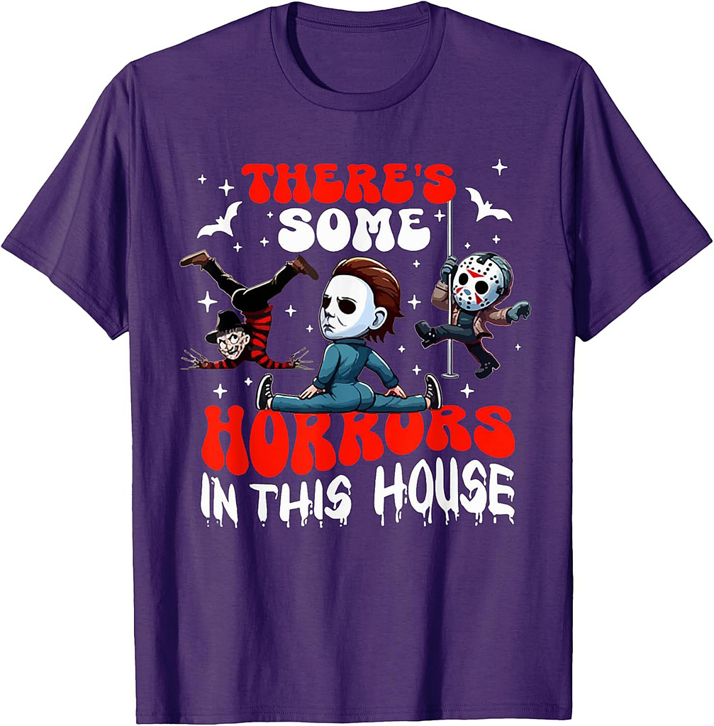There's Some Horrors In This House Ghost Pumpkin Halloween T-Shirt
