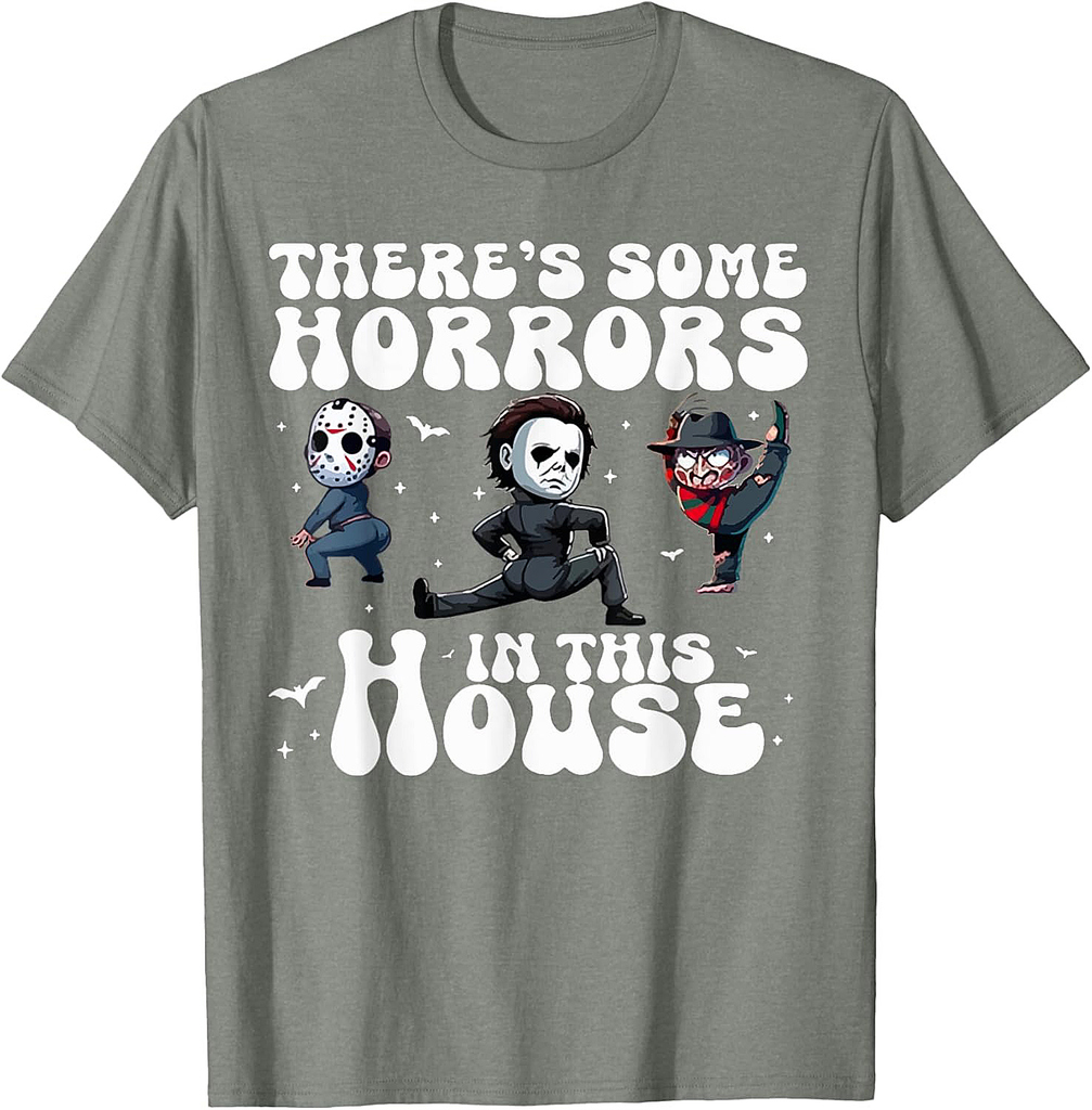 There's Some Horrors In This House Ghost Pumpkin Halloween T-Shirt