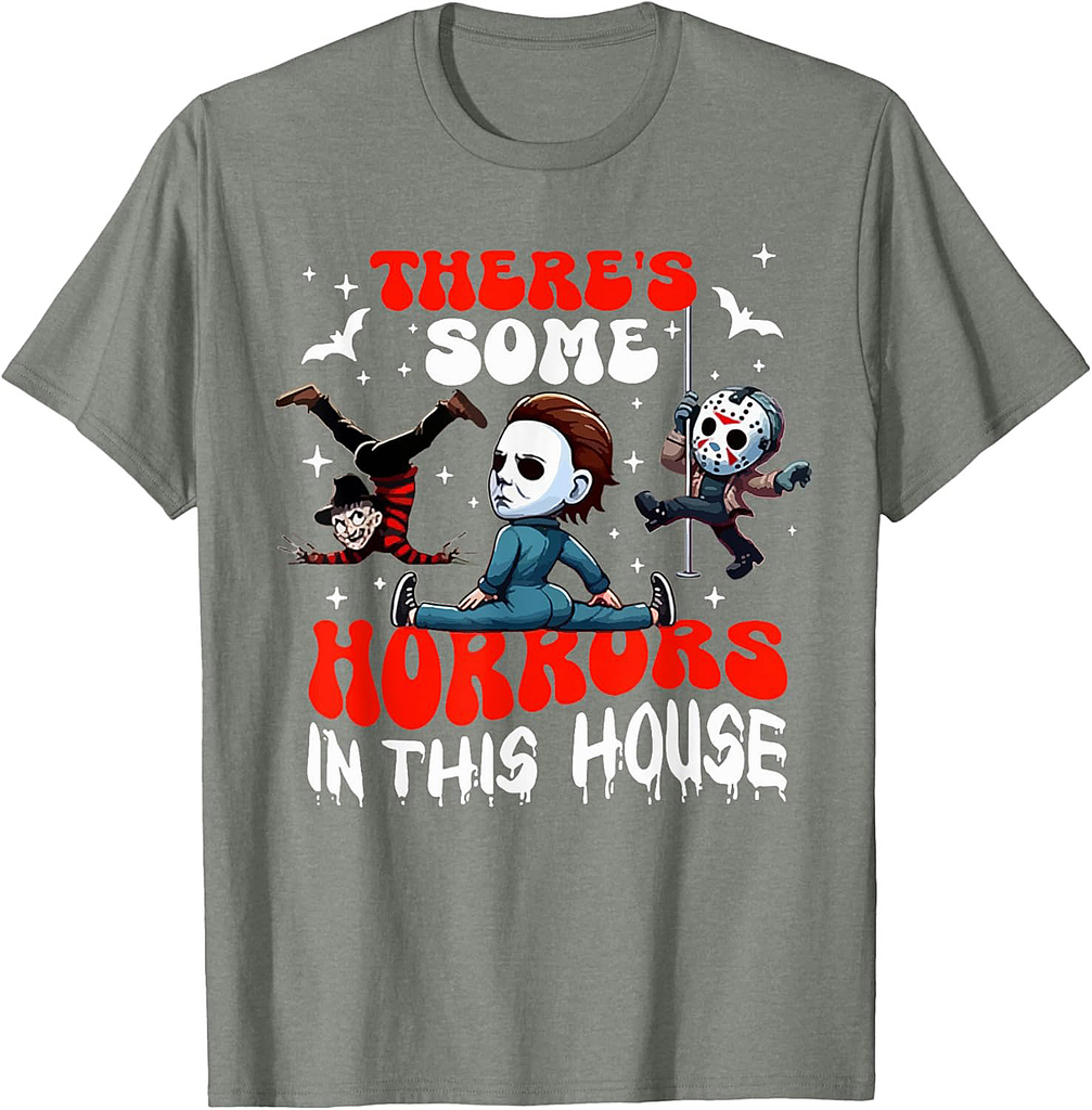There's Some Horrors In This House Ghost Pumpkin Halloween T-Shirt