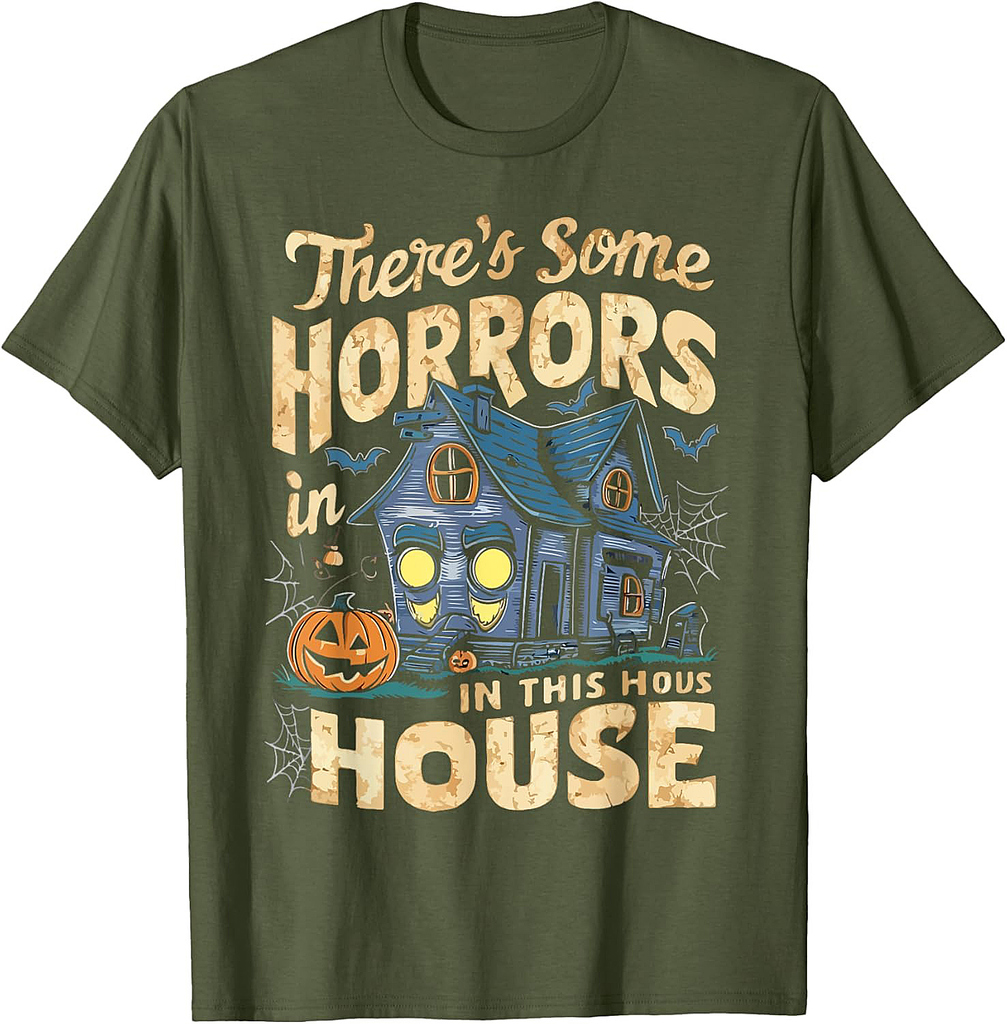 There’s Some Horrors In This House Ghost Halloween Funny T-Shirt