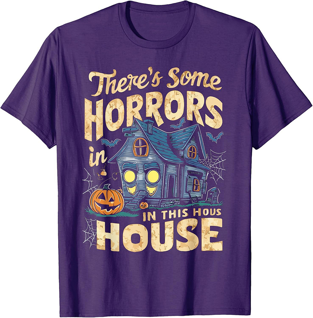 There’s Some Horrors In This House Ghost Halloween Funny T-Shirt