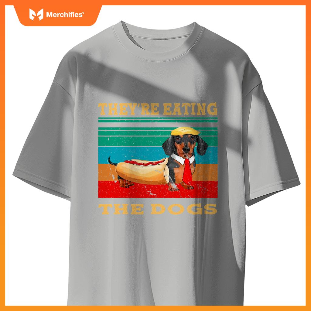 They’re Eating The Dogs Retro Funny Dachshund Weiner Funny T-Shirt