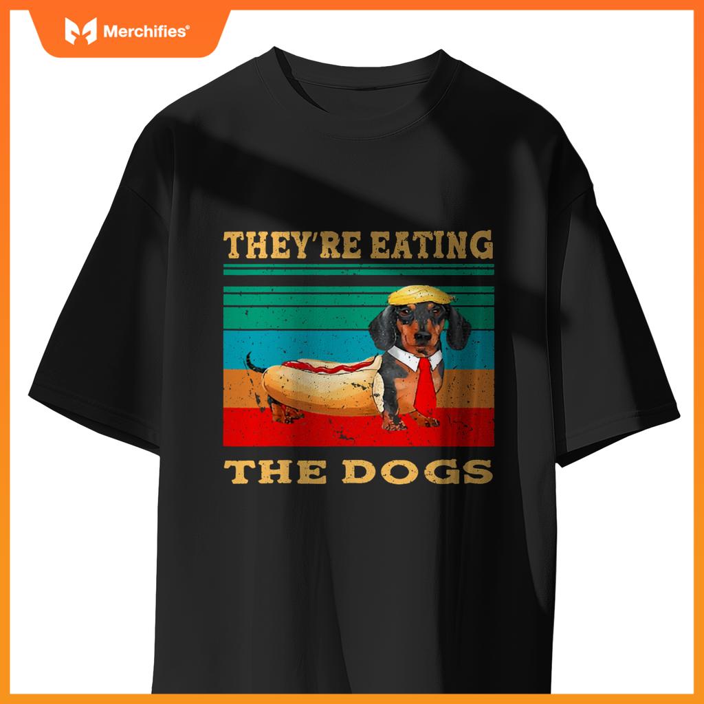 They’re Eating The Dogs Retro Funny Dachshund Weiner Funny T-Shirt
