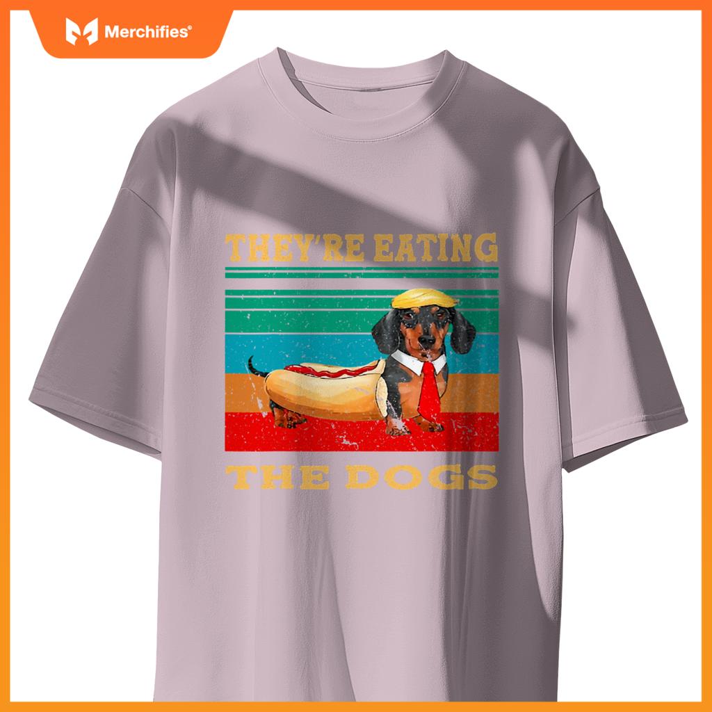 They’re Eating The Dogs Retro Funny Dachshund Weiner Funny T-Shirt