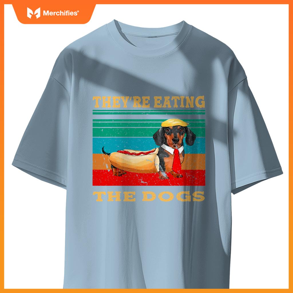 They’re Eating The Dogs Retro Funny Dachshund Weiner Funny T-Shirt