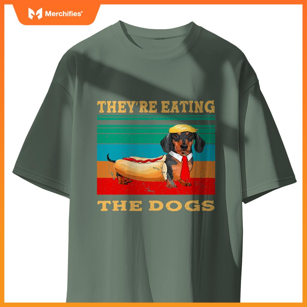 They’re Eating The Dogs Retro Funny Dachshund Weiner Funny T-Shirt