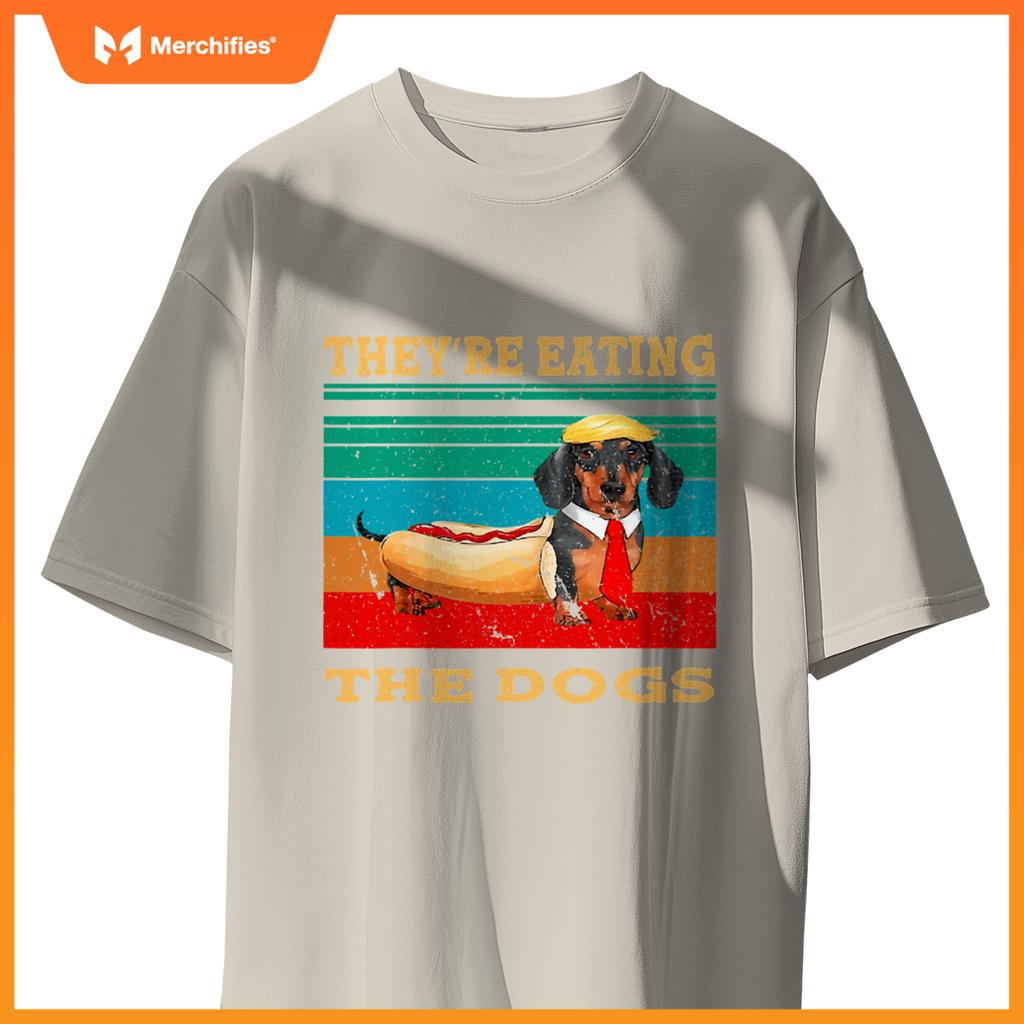 They’re Eating The Dogs Retro Funny Dachshund Weiner Funny T-Shirt