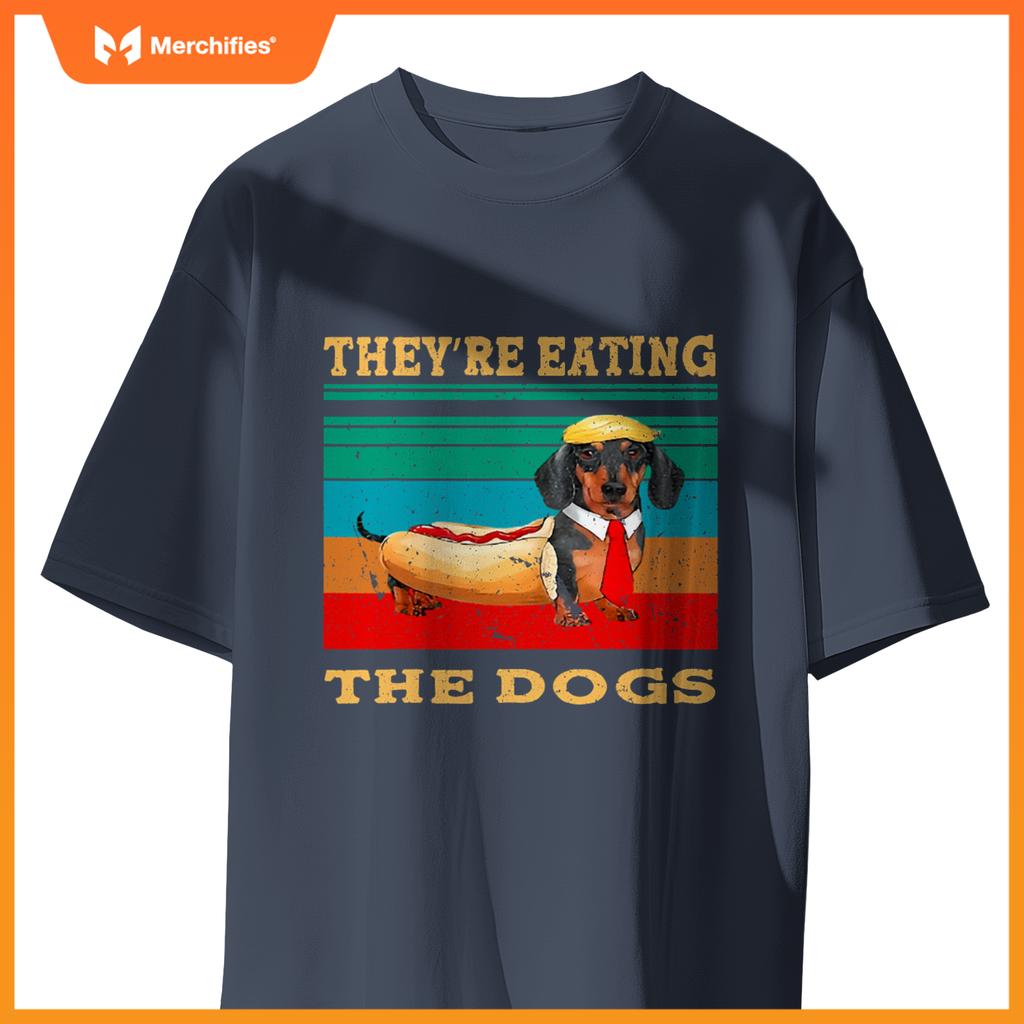 They’re Eating The Dogs Retro Funny Dachshund Weiner Funny T-Shirt
