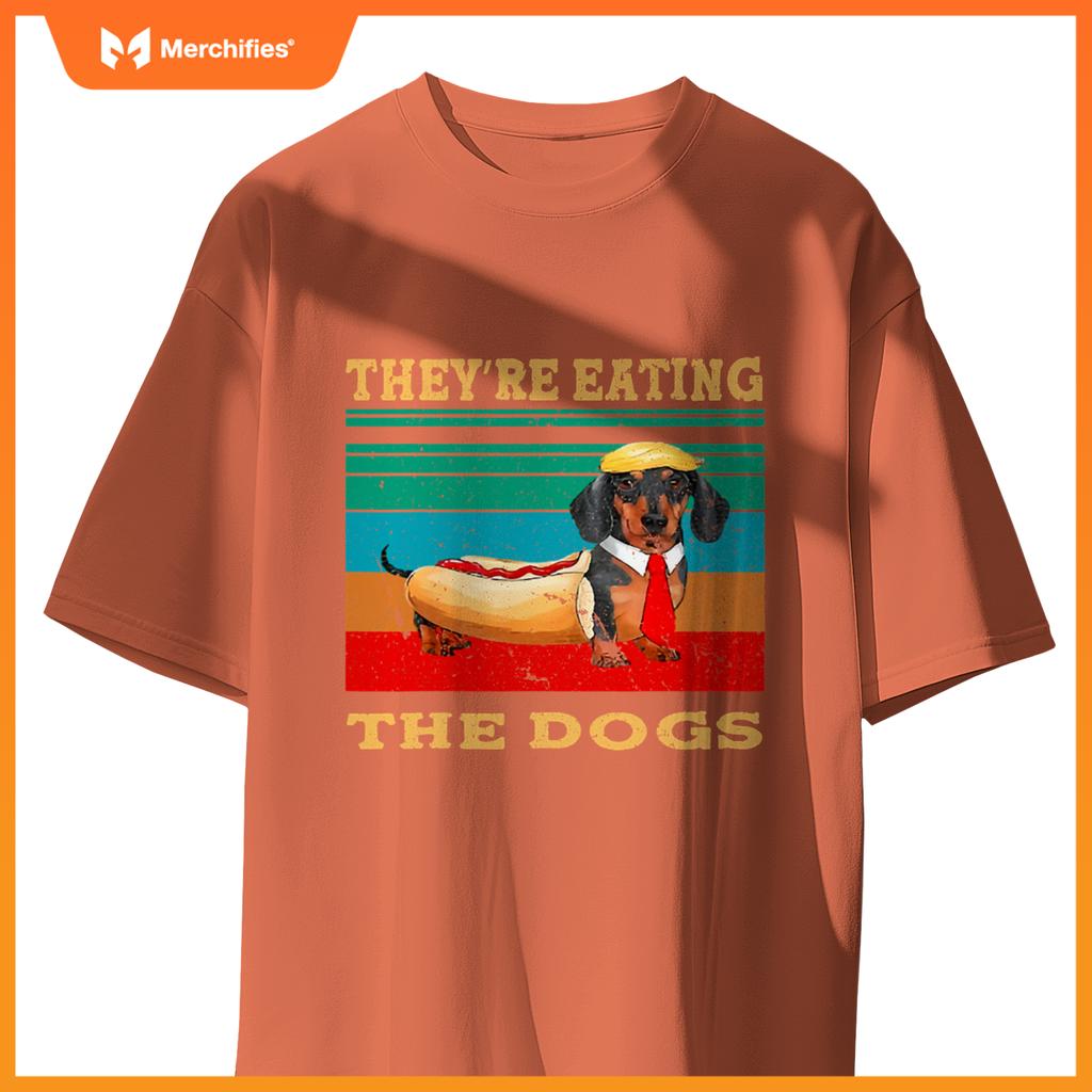 They’re Eating The Dogs Retro Funny Dachshund Weiner Funny T-Shirt