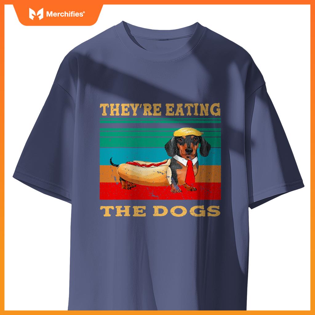 They’re Eating The Dogs Retro Funny Dachshund Weiner Funny T-Shirt