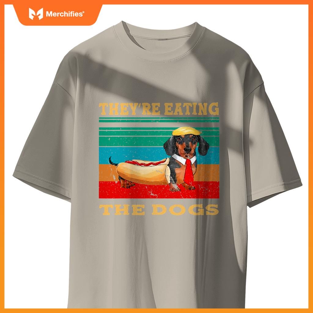They’re Eating The Dogs Retro Funny Dachshund Weiner Funny T-Shirt