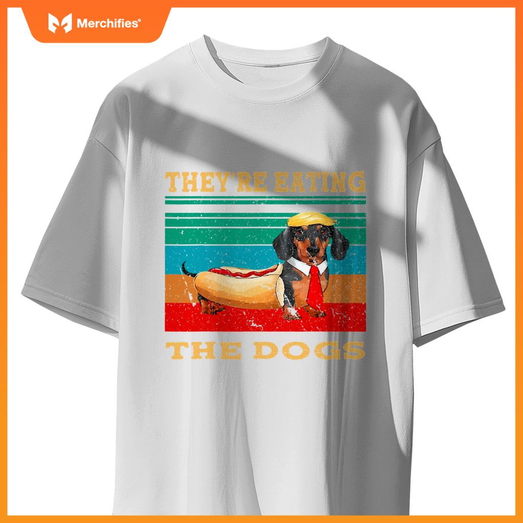 They’re Eating The Dogs Retro Funny Dachshund Weiner Funny T-Shirt