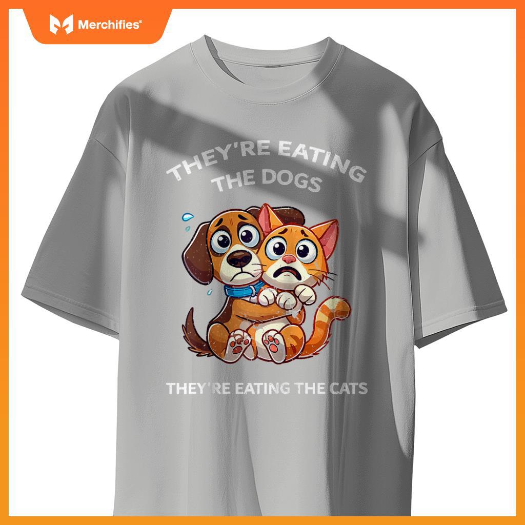 They're Eating The Dogs They're Eating The Cats Raglan Baseball T-Shirt