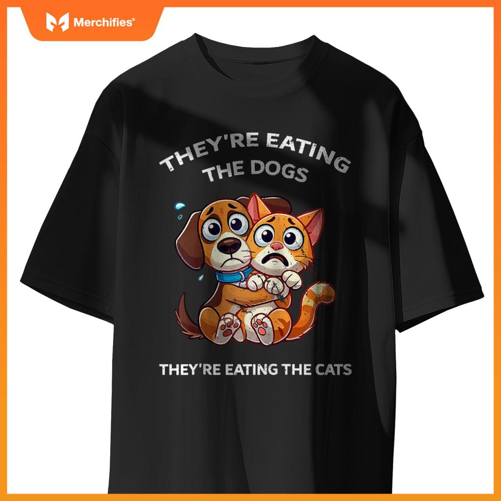 They're Eating The Dogs They're Eating The Cats Raglan Baseball T-Shirt