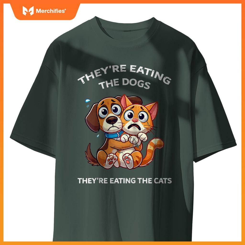 They're Eating The Dogs They're Eating The Cats Raglan Baseball T-Shirt