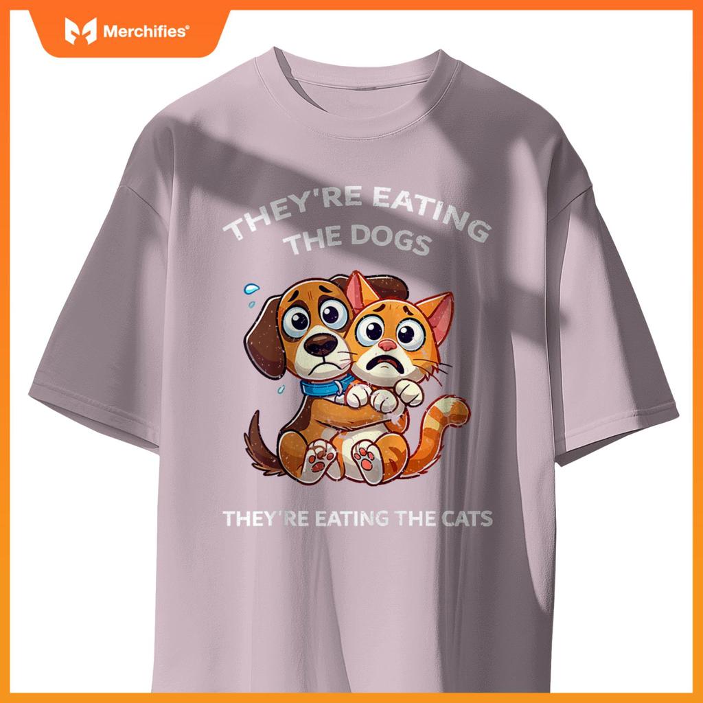 They're Eating The Dogs They're Eating The Cats Raglan Baseball T-Shirt