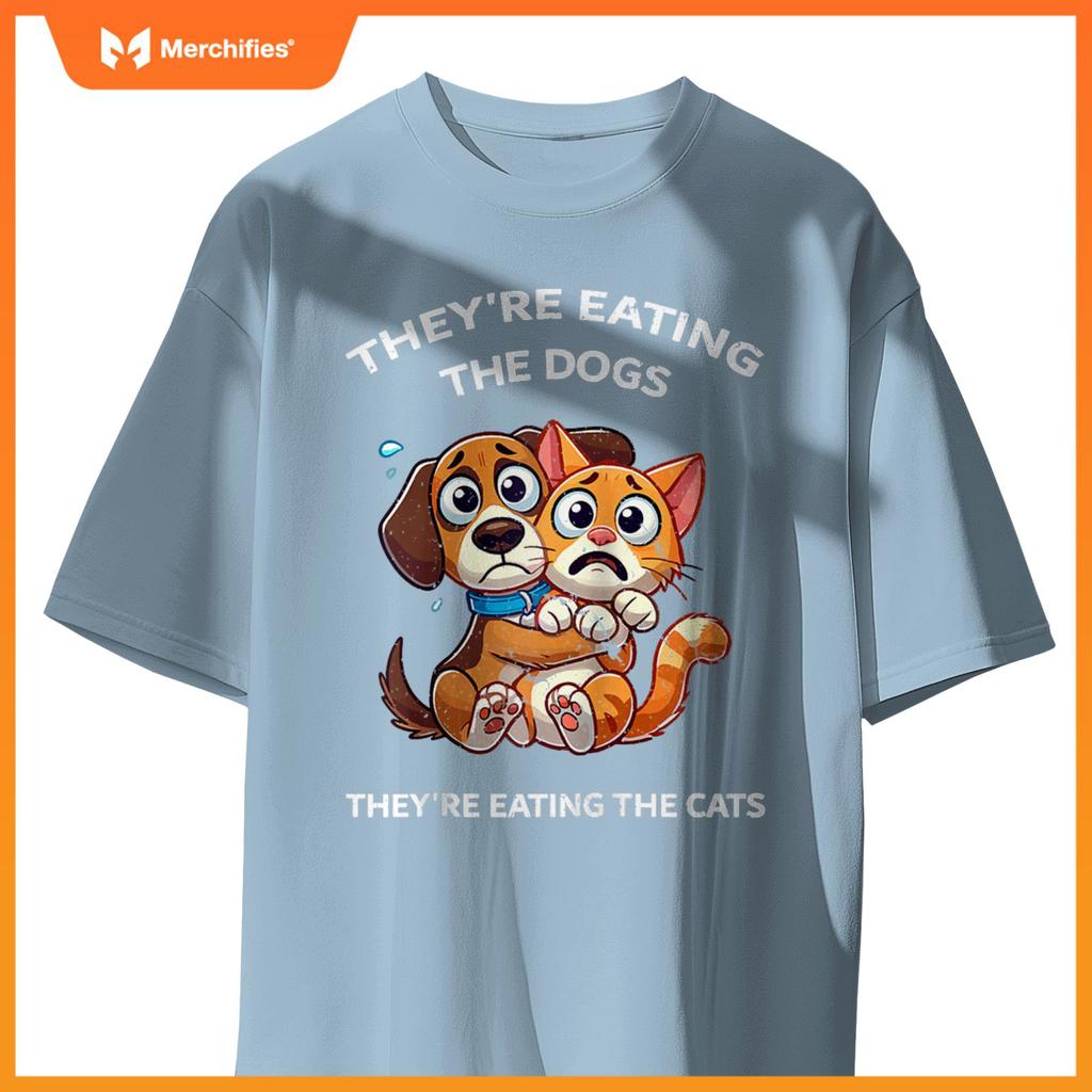 They're Eating The Dogs They're Eating The Cats Raglan Baseball T-Shirt