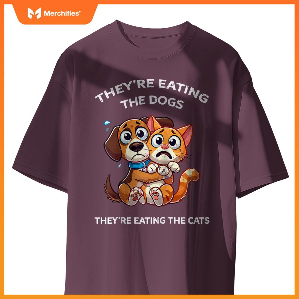 They're Eating The Dogs They're Eating The Cats Raglan Baseball T-Shirt