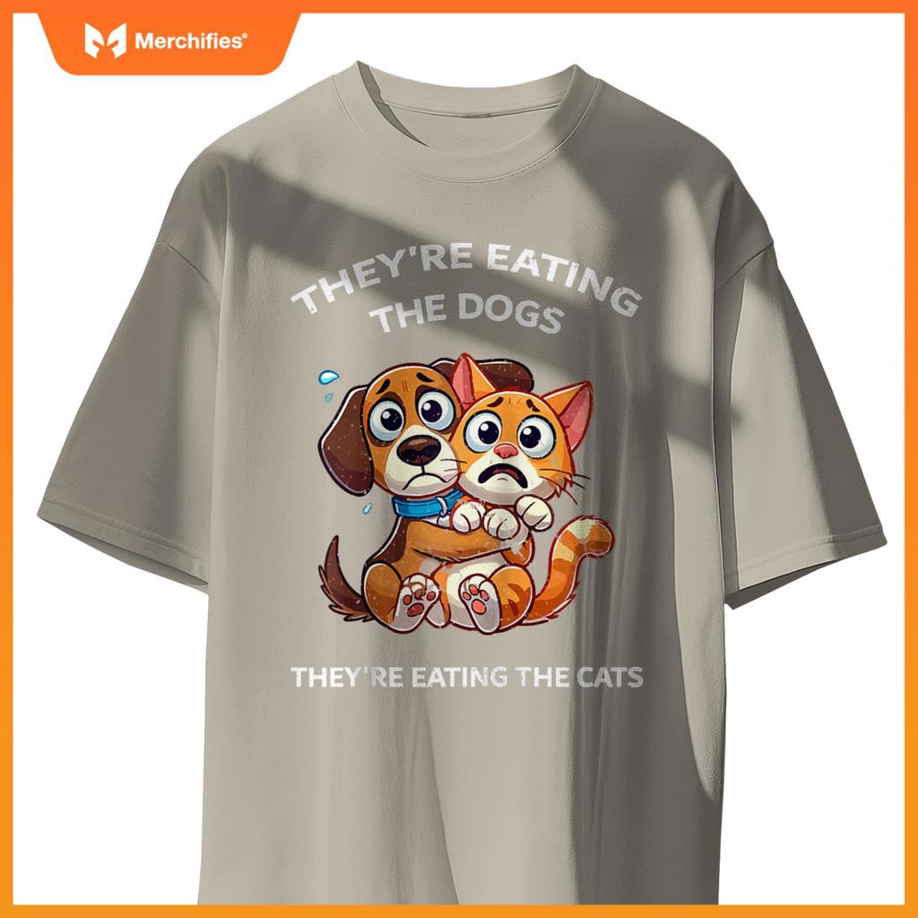They're Eating The Dogs They're Eating The Cats Raglan Baseball T-Shirt