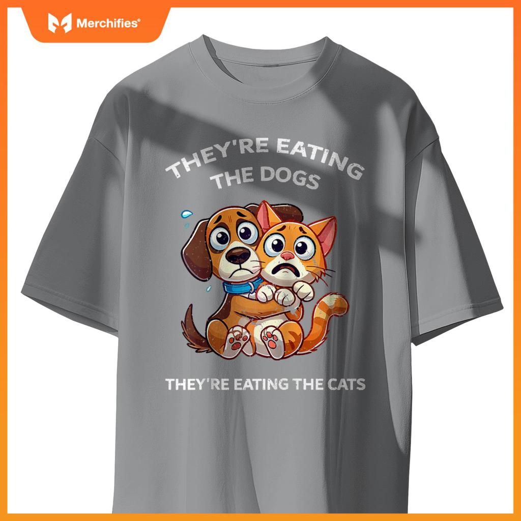 They're Eating The Dogs They're Eating The Cats Raglan Baseball T-Shirt