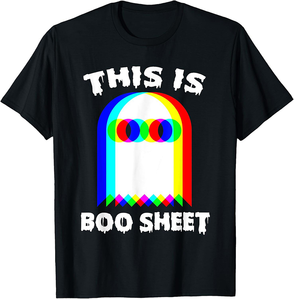 This Is Boo Sheet Ghost Retro Halloween Costume Men Women T-Shirt