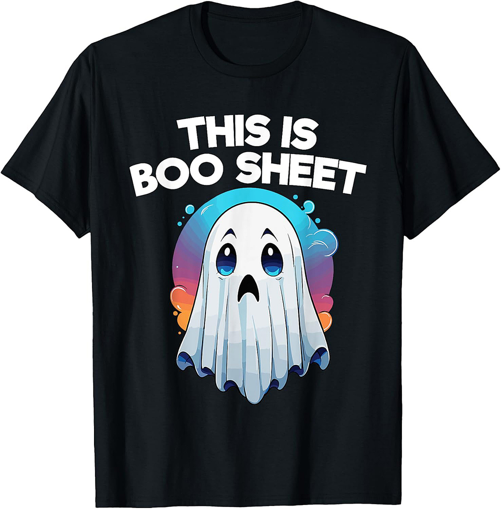 This Is Boo Sheet Ghost Retro Halloween Costume Men Women T-Shirt