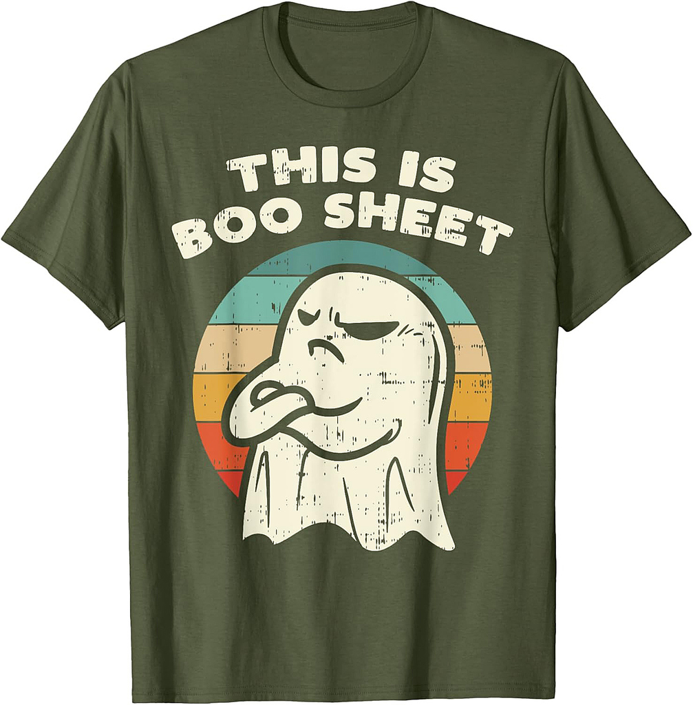 This Is Boo Sheet Ghost Retro Halloween Costume Men Women T-Shirt