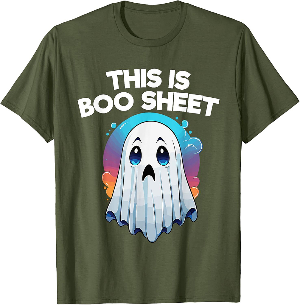 This Is Boo Sheet Ghost Retro Halloween Costume Men Women T-Shirt