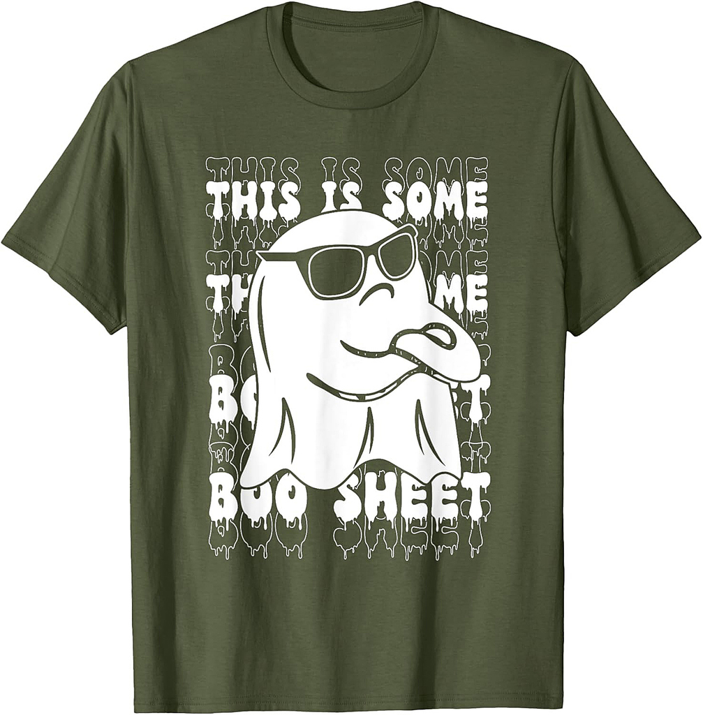 This Is Boo Sheet Ghost Retro Halloween Costume Men Women T-Shirt