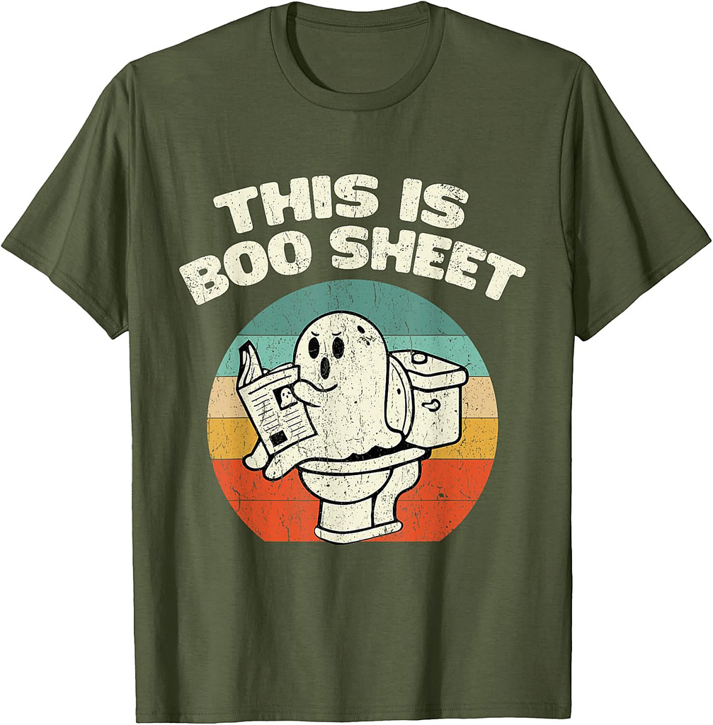 This Is Boo Sheet Ghost Retro Halloween Costume Men Women T-Shirt
