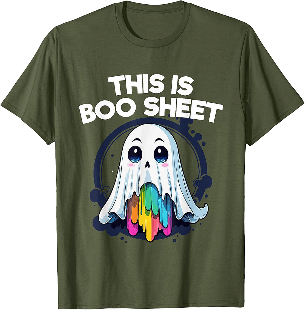 This Is Boo Sheet Ghost Retro Halloween Costume Men Women T-Shirt