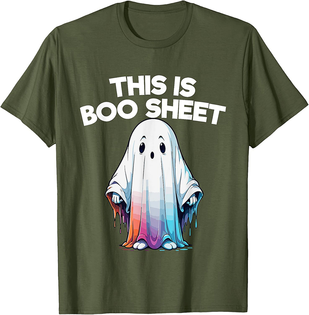 This Is Boo Sheet Ghost Retro Halloween Costume Men Women T-Shirt