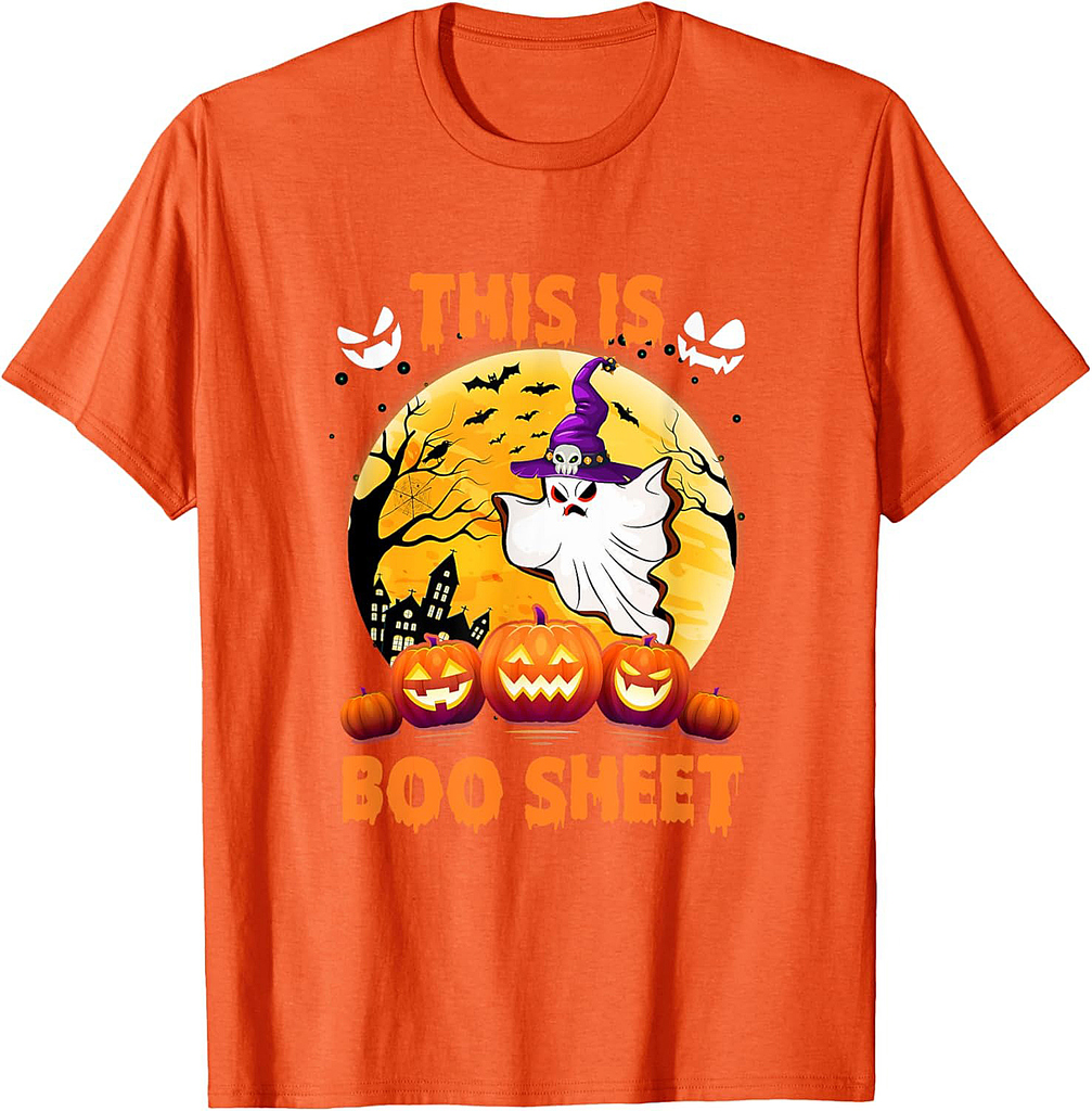 This Is Boo Sheet Ghost Retro Halloween Costume Men Women T-Shirt