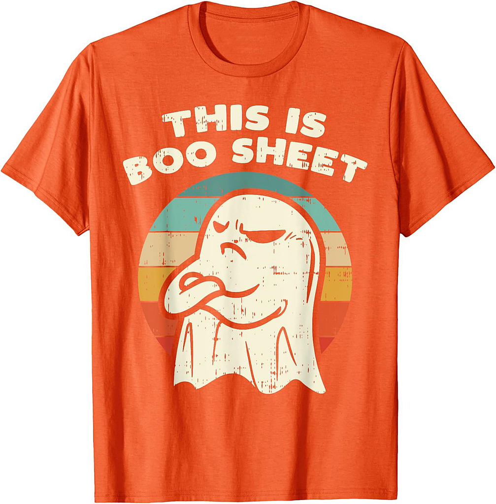 This Is Boo Sheet Ghost Retro Halloween Costume Men Women T-Shirt