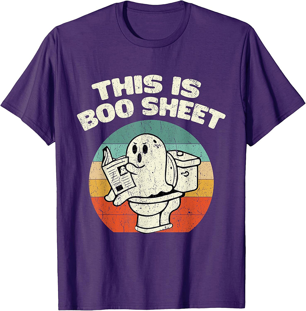 This Is Boo Sheet Ghost Retro Halloween Costume Men Women T-Shirt