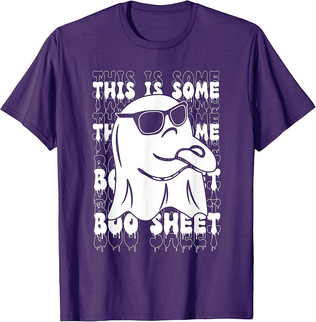 This Is Boo Sheet Ghost Retro Halloween Costume Men Women T-Shirt