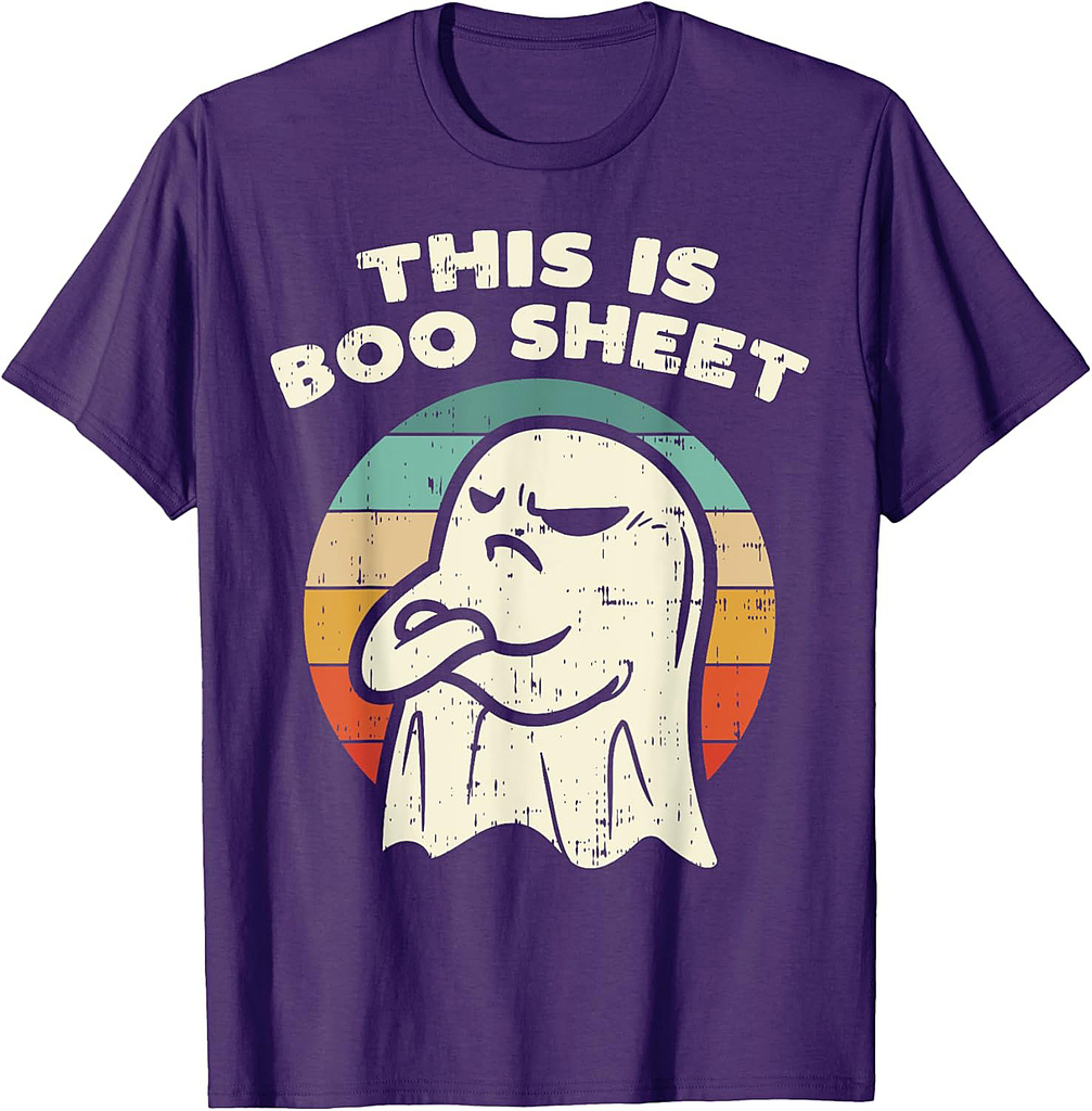 This Is Boo Sheet Ghost Retro Halloween Costume Men Women T-Shirt
