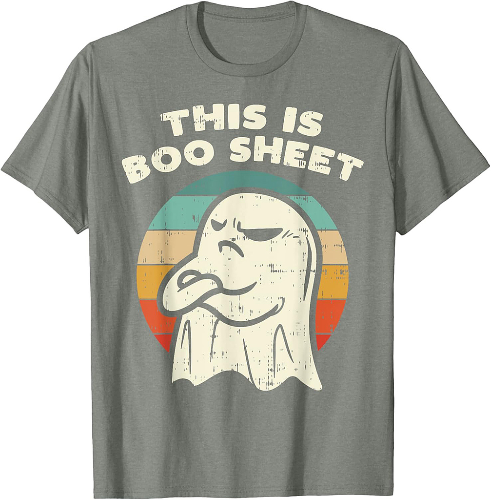 This Is Boo Sheet Ghost Retro Halloween Costume Men Women T-Shirt