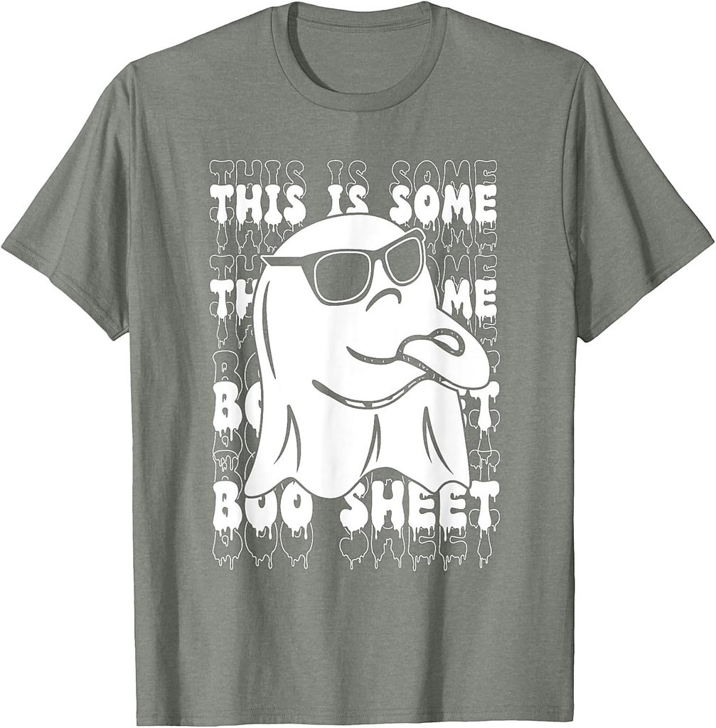 This Is Boo Sheet Ghost Retro Halloween Costume Men Women T-Shirt
