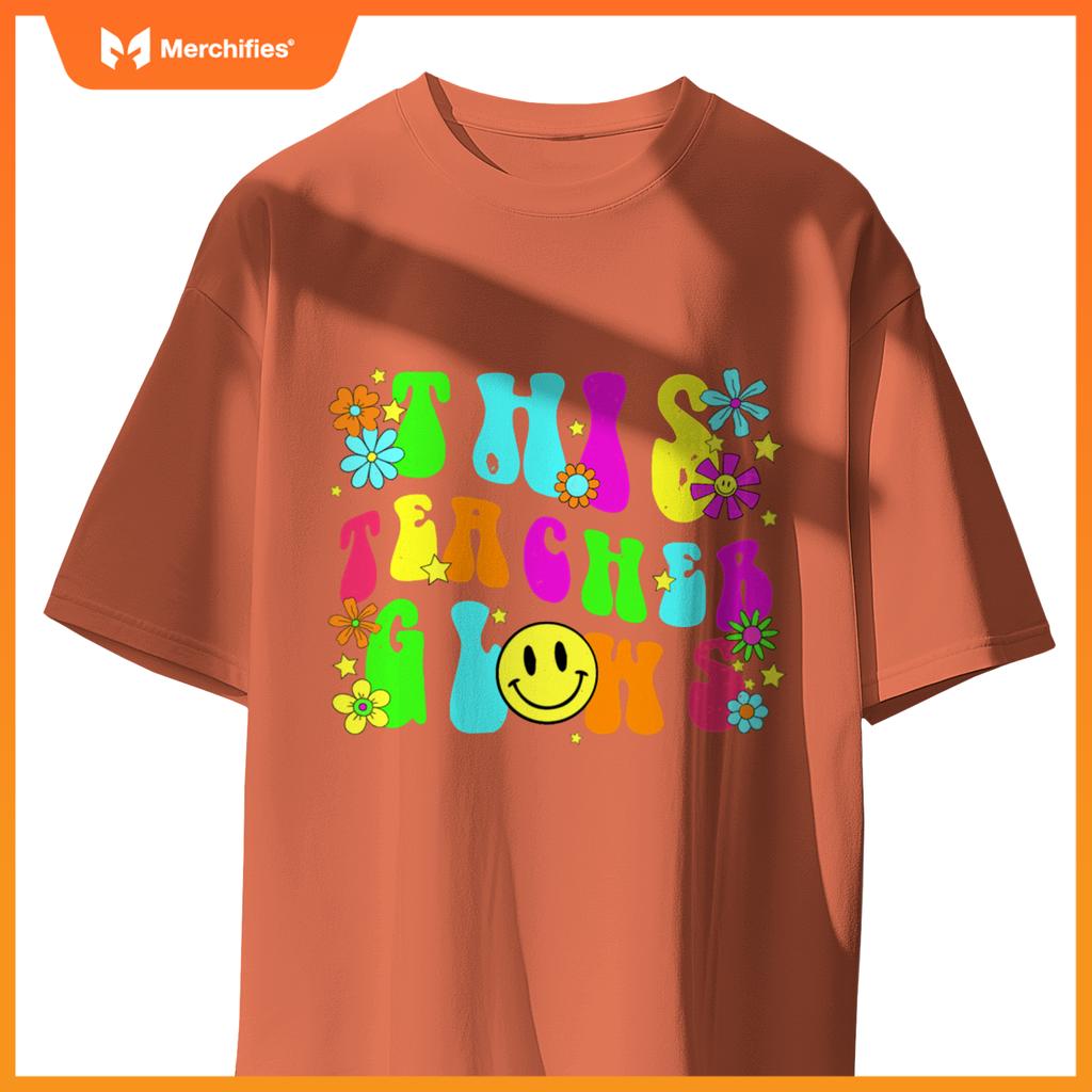 This Teacher Glows Bright Colors 80's And 90's Teacher's Day