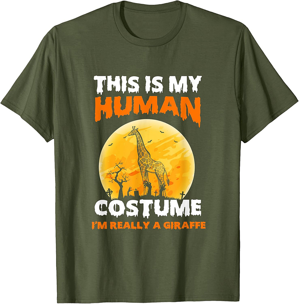 This is My Human Costume I'm Really a Giraffe Halloween T-Shirt