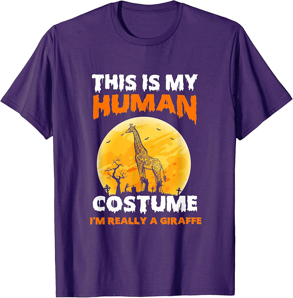 This is My Human Costume I'm Really a Giraffe Halloween T-Shirt