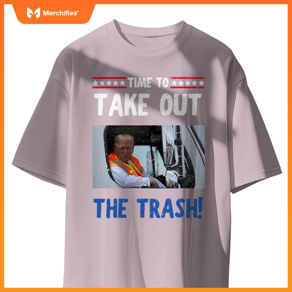 Time to take out the trash Funny Trump garbage truck T-Shirt